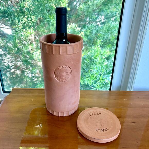 Vintage Italian Terracotta Wine Cooler with Lid – Vino Fresco Italy - Picture 1 of 14